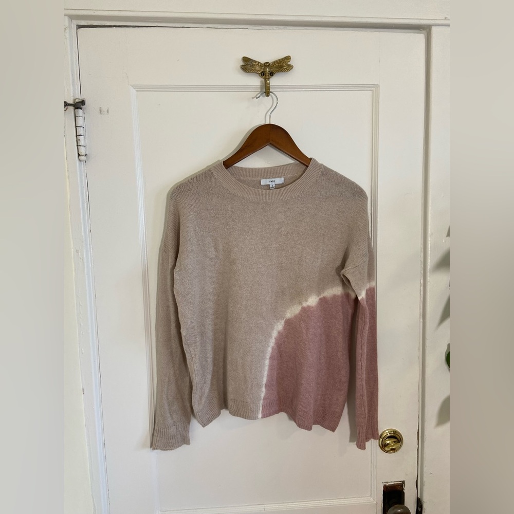 Fate Dip Dyed Pink and‎ Beige Ombré Sweater Wool Cashmere Blend Sz Small